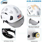 CE Safety Helmets w/ Goggle Reflective Stickers ABS Engineer Construction Work Cap ANSI Industrial Head Protection Hard Hat