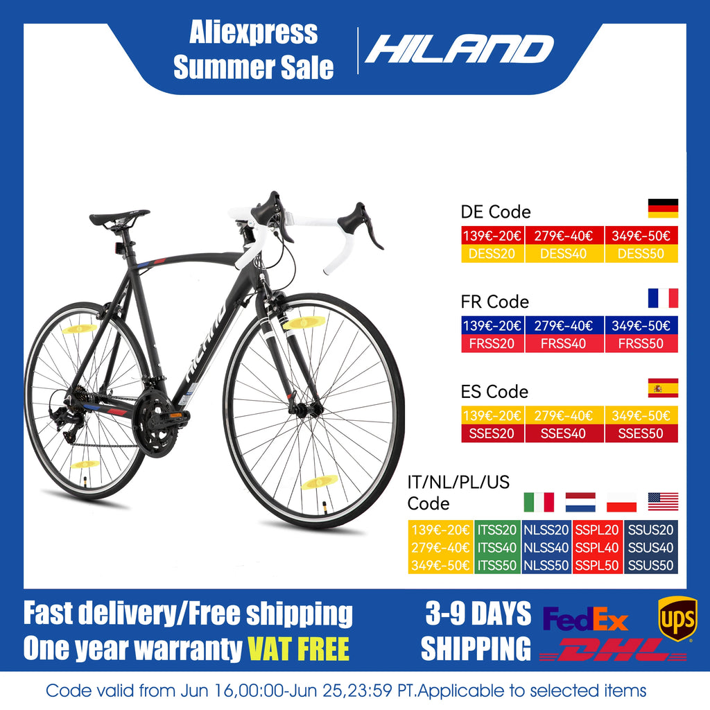 Hiland 700c road bike, 14 speeds racing bike for men and women