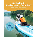 W_Inflatable Stand Up Paddle Board, 10'6" SUP Non-Slip Stable Deck Pad, Unique Center Fin, Premium Accessories