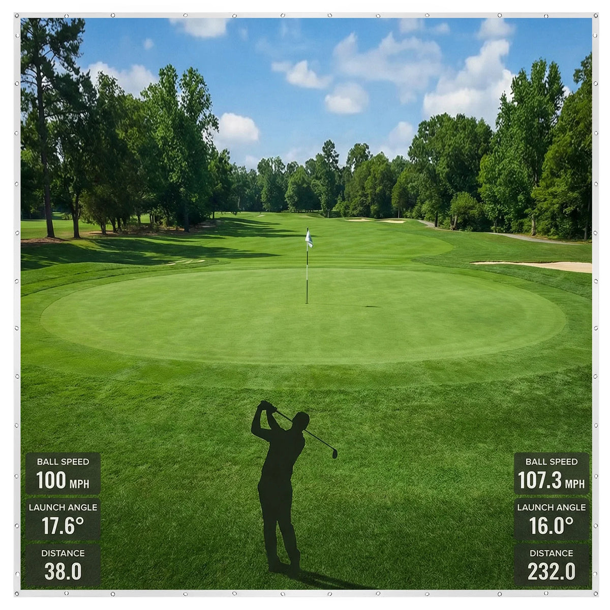 Golf Simulator Impact Screen Easy To Install Golf Training Screen High Impact Resistance Single Layer Sound Absorbing