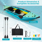 Inflatable Kayak, 12.5ft Fishing Kayak with 507 lbs Capacity, Triple Chamber Safety Kayak with Drop Stitch Floor & EVA, Custom