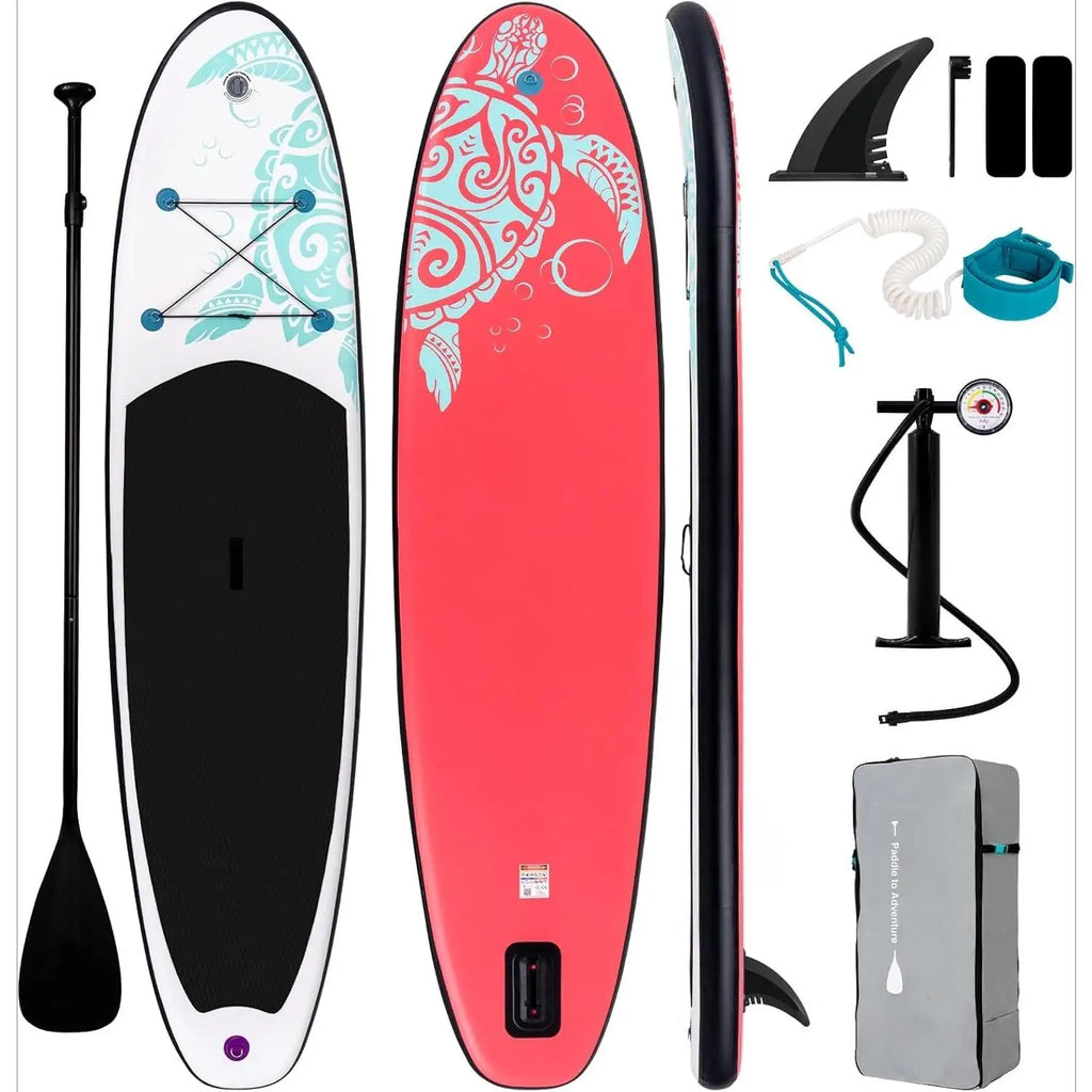 W_Inflatable Stand Up Paddle Board with Premium SUP Paddleboard Accessories, Anti-Slip EVA Deck, 11'/10'6''