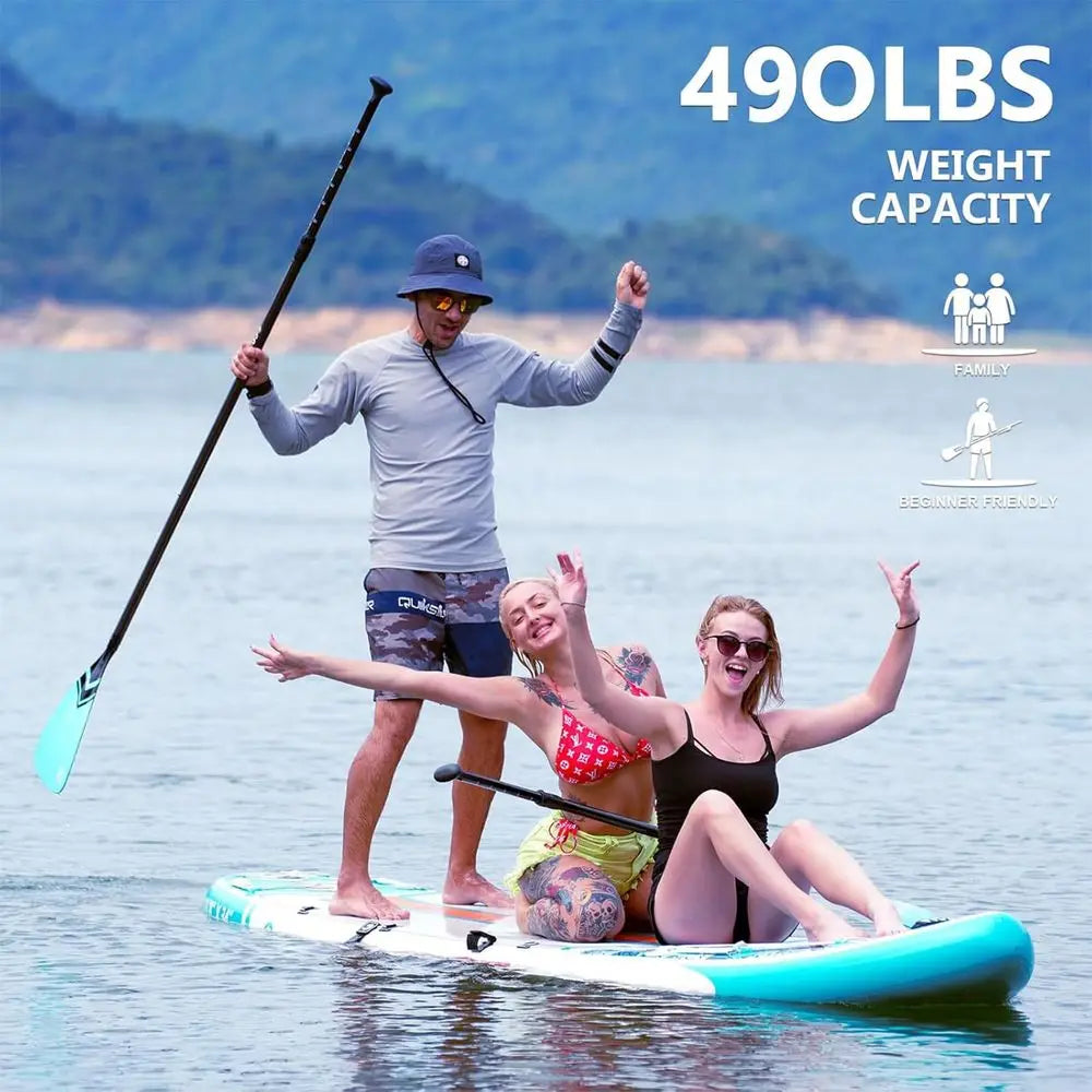 Dolphin 118 Inflatable StandUp Paddle Board, 490Lbs Capacity SUP Board with 34 Extra Wide, Fishing Paddleboard with Accessories