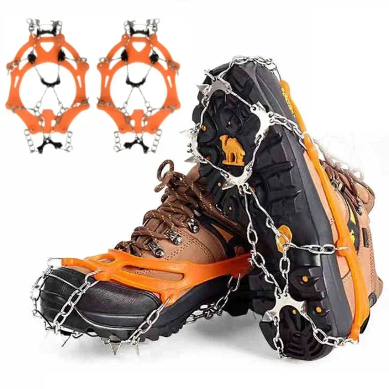 10 Teeth Ice Gripper Spike Shoes Winter Outdoor Hiking Mountain Climbing Ice Snow Crampons Anti-slip Shoe Covers Snow Shoes Grip