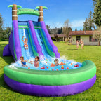 20FT Ultra Climber Kids Inflatable Water Slide Park Heavy Duty For Outdoor Fun  Climbing Wall With Two Slides And Splash Pool