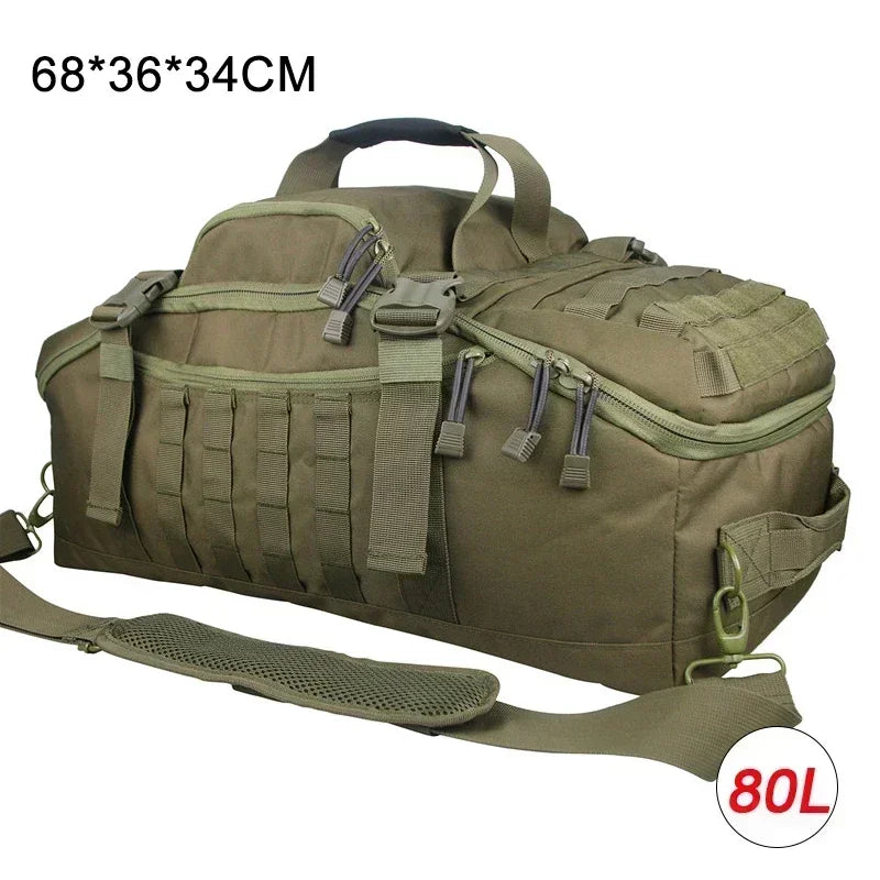 LQARMY 30L 45L 80L Sport Travel Bag Molle Tactical Backpack Gym Fitness Bag Large Duffle Bags for Camping Hunting Fishing