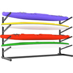Kayak Storage Rack for 3 Kayaks Freestanding Kayak Rack with Wheels Metal Indoor Kayak Stand Heavy Duty Garage Storage Rack for