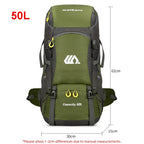 50L Travel Backpack Camping Men Large Hiking Bag