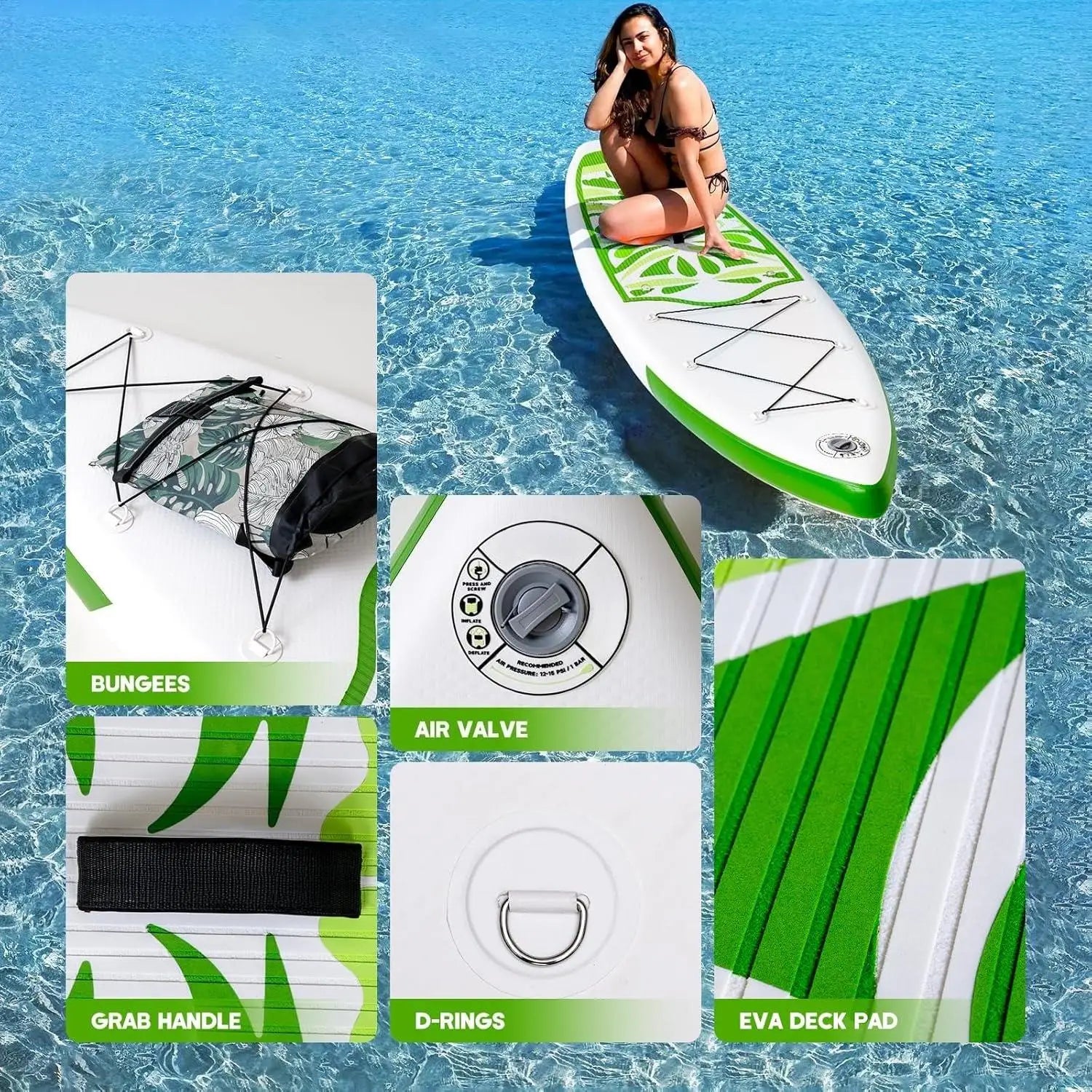 Inflatable Ultra-Light Stand Up Paddle Board for All Skill Levels with Premium SUP Paddleboard Accessories,Non-Slip Comfort Deck