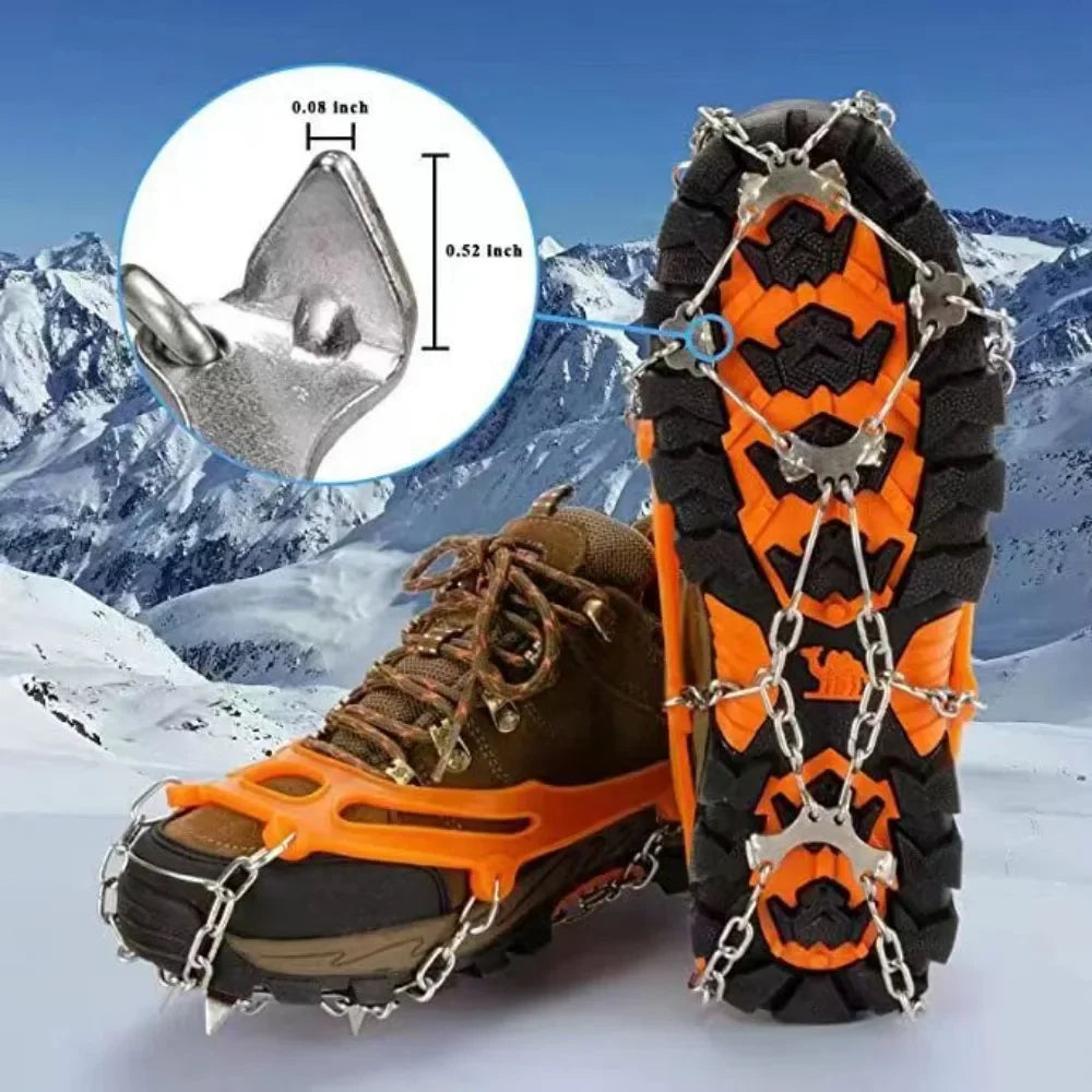 Outdoor Winter Hiking Climbing Snow Spikes Crampons Cleats Chain Claws Grips Boots Cover Ice Gripper Spike for Shoes Anti Slip