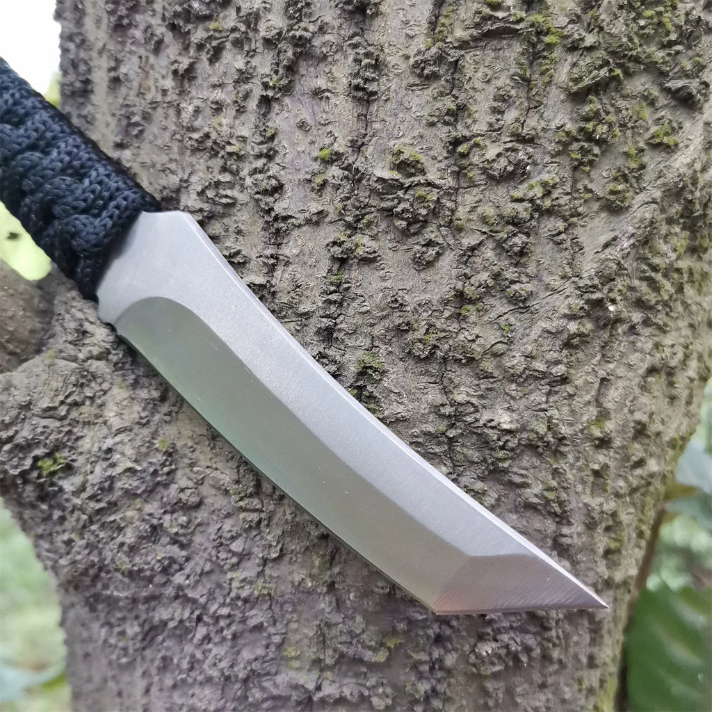 High carbon S.S. Fixed Blade Knife with Sheath and Cord Knife for Hunting Camping