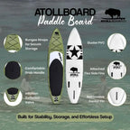 Inflatable Paddle Board with Premium SUP Stand Up Paddle Board Accessories amp Back Pack, NonSlip Comfort Deck for Unisex Adult