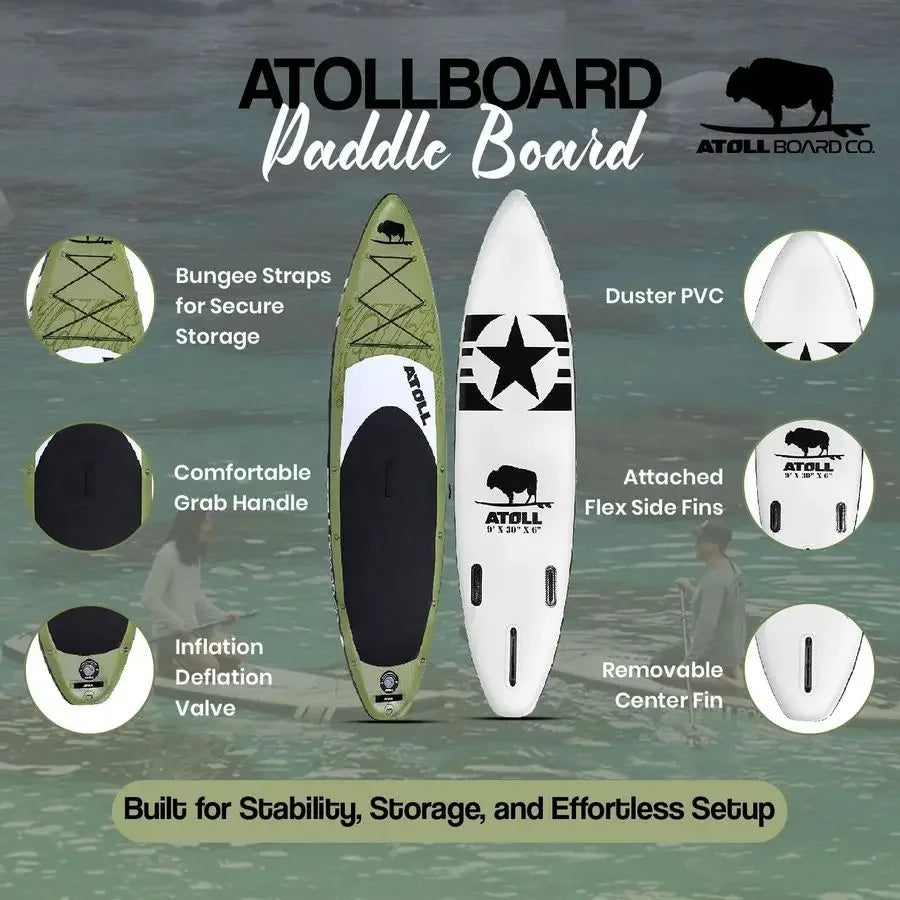 Inflatable Paddle Board with Premium SUP Stand Up Paddle Board Accessories amp Back Pack, NonSlip Comfort Deck for Unisex Adult