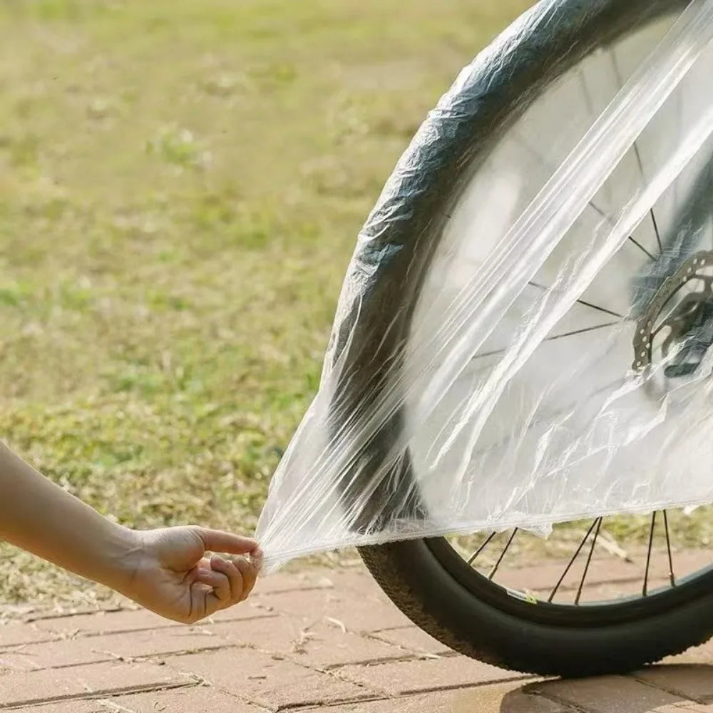 Clear Plastic Bicycle Cover Portable Outdoor All Season Full Protection Waterproof Dust UV Snow Shield for Mountain Bike E-bike
