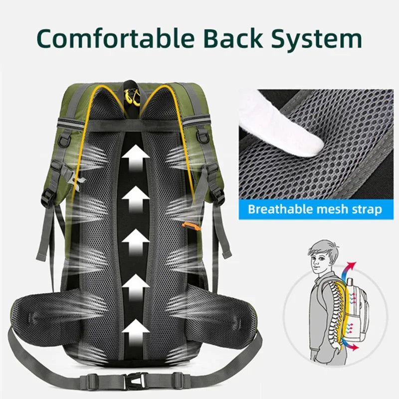50L Travel Backpack Camping Men Large Hiking Bag