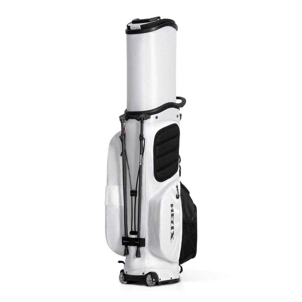 HELIX Golf Stand Bag with Retractable Top Cover and Wheels Easy for Travel and Daily Use Golf Bag 6 Way Divider