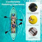 Inflatable Kayak, 12.5ft Fishing Kayak with 507 lbs Capacity, Triple Chamber Safety Kayak with Drop Stitch Floor & EVA, Custom