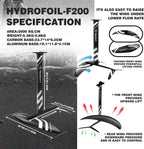 Spatium Hydrofoil Board for Surfing with Hydrofoil Accessories Inflator Pump, Backpack, Safe Leash, Fix Kit Hydrofoil Gray