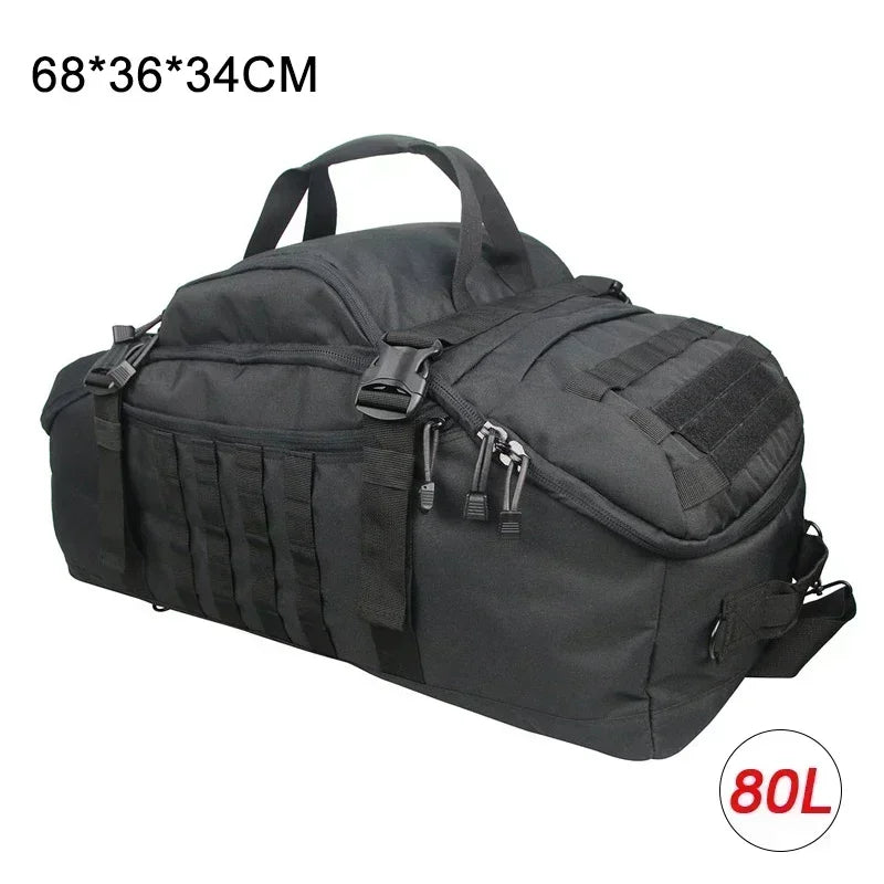LQARMY 30L 45L 80L Sport Travel Bag Molle Tactical Backpack Gym Fitness Bag Large Duffle Bags for Camping Hunting Fishing
