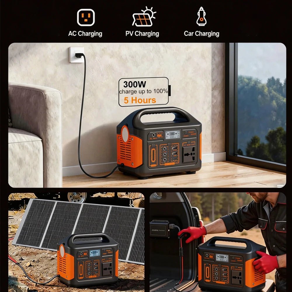 Gaiaray 500W 300W Portable Power Station 460.8Wh LiFePO4 Battery Charging Station 110V Solar Generator Emergency Power Bank for Camping Travel