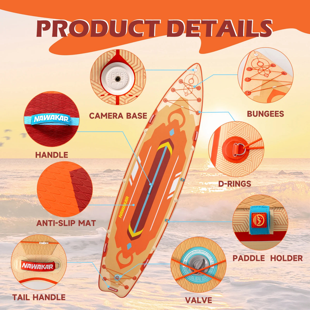 US Stock Surfboard Professional Water Sports Competition Double-layered Reinforced Paddleboard Adult Stand-up Surfboard