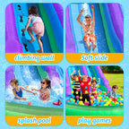 20FT Ultra Climber Kids Inflatable Water Slide Park Heavy Duty For Outdoor Fun  Climbing Wall With Two Slides And Splash Pool