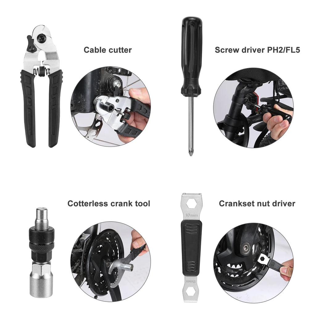 Swiss+Tech 30 Piece Bike Repair Tool Kit, Bicycle Maintenance Tool Set with Storage Case, Bike Accessories for Mountain